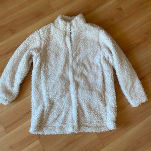 Long banana republic white teddy coat